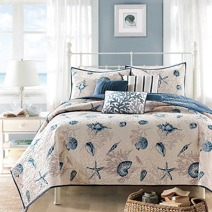 slide 2 of 8, Madison Park Bayside Twin/Twin XL Coverlet Set - Blue, 1 ct