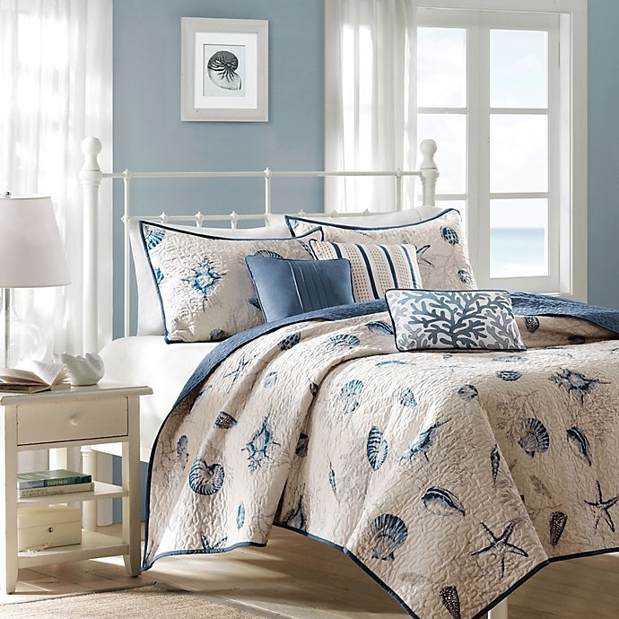 slide 1 of 8, Madison Park Bayside Twin/Twin XL Coverlet Set - Blue, 1 ct