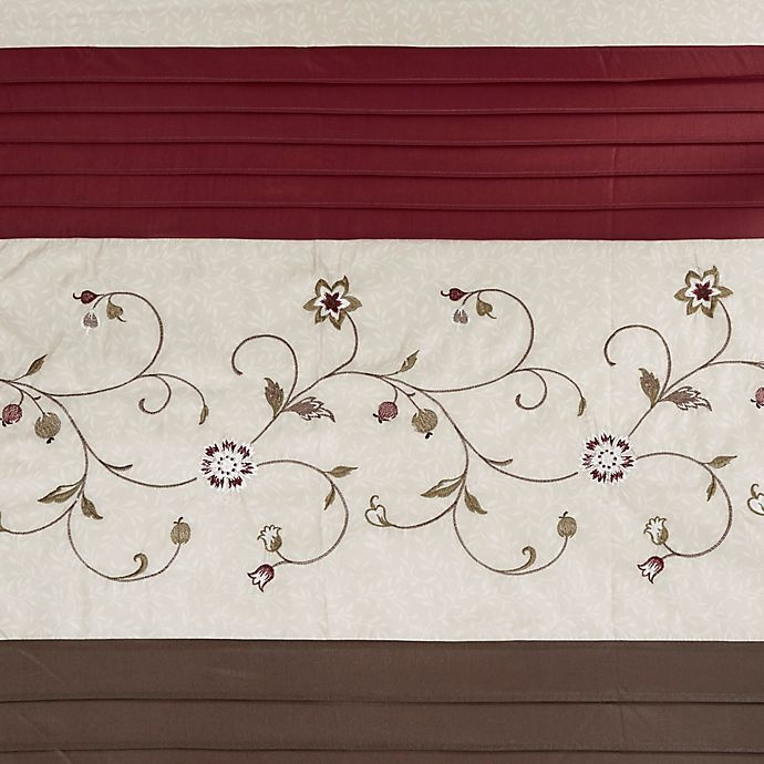 slide 2 of 4, Madison Park Serene Embroidered Shower Curtain - Red, 72 in x 72 in
