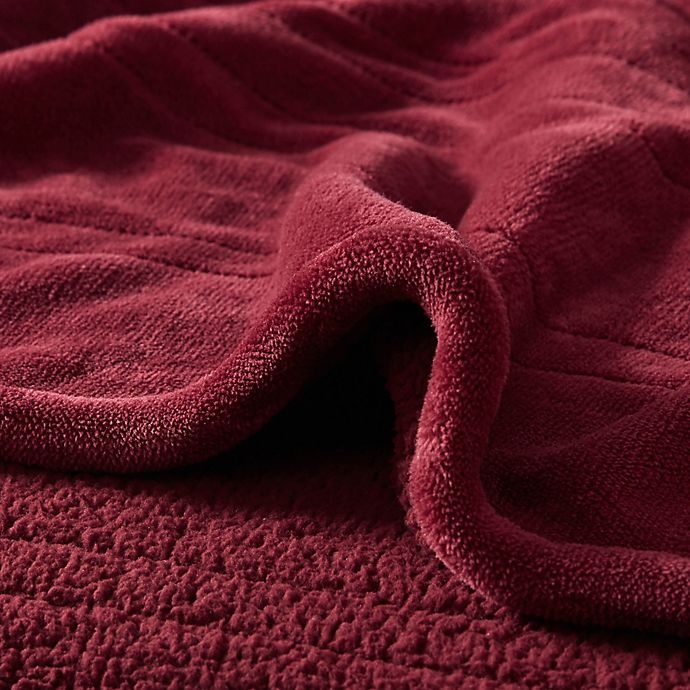 slide 4 of 4, Beautyrest Microlight-to-Berber Reversible Queen Heated Blanket - Garnet, 1 ct