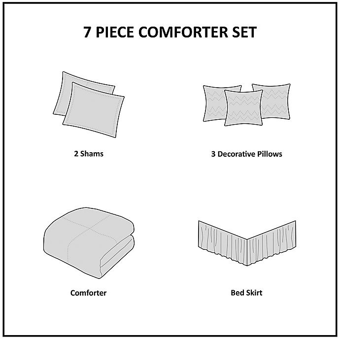 slide 2 of 7, Madison Park Laurel King Comforter Set - Grey, 7 ct
