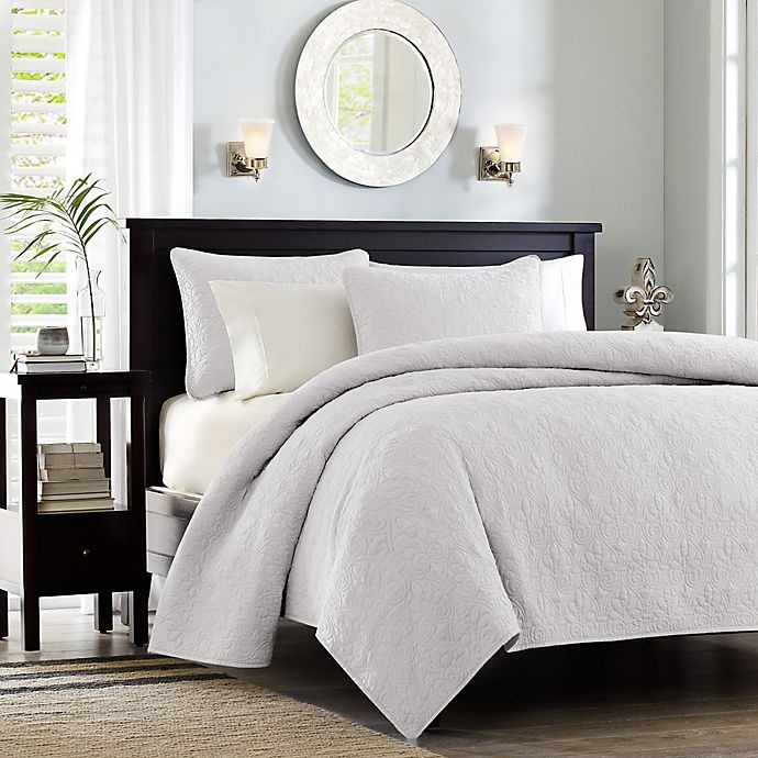 slide 1 of 8, Madison Park Quebec Reversible Twin/Twin XL Coverlet Set - White, 2 ct