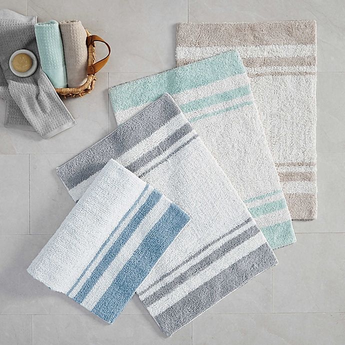 slide 4 of 6, Madison Park Spa Cotton Reversible Cotton Bath Rug - Grey, 20 in x 30 in