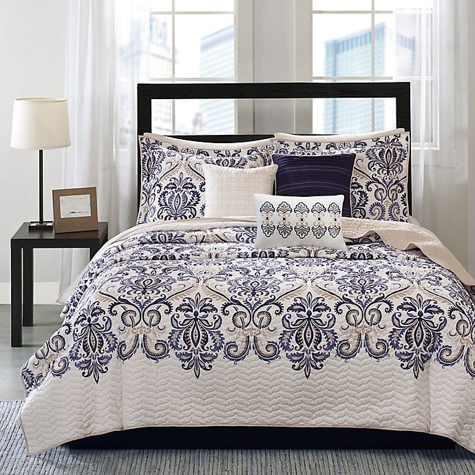 slide 3 of 8, Madison Park Cali Quilted King/California King Coverlet Set, 6 ct