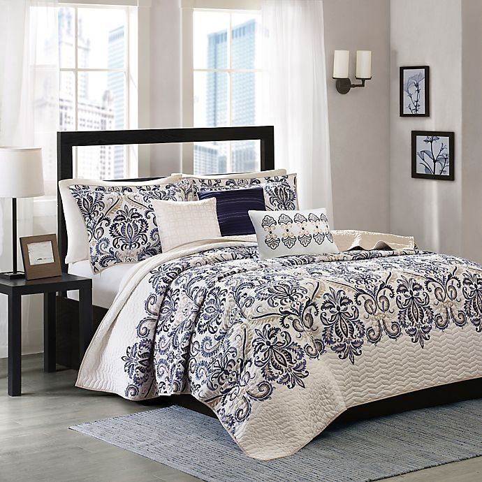 slide 1 of 8, Madison Park Cali Quilted King/California King Coverlet Set, 6 ct