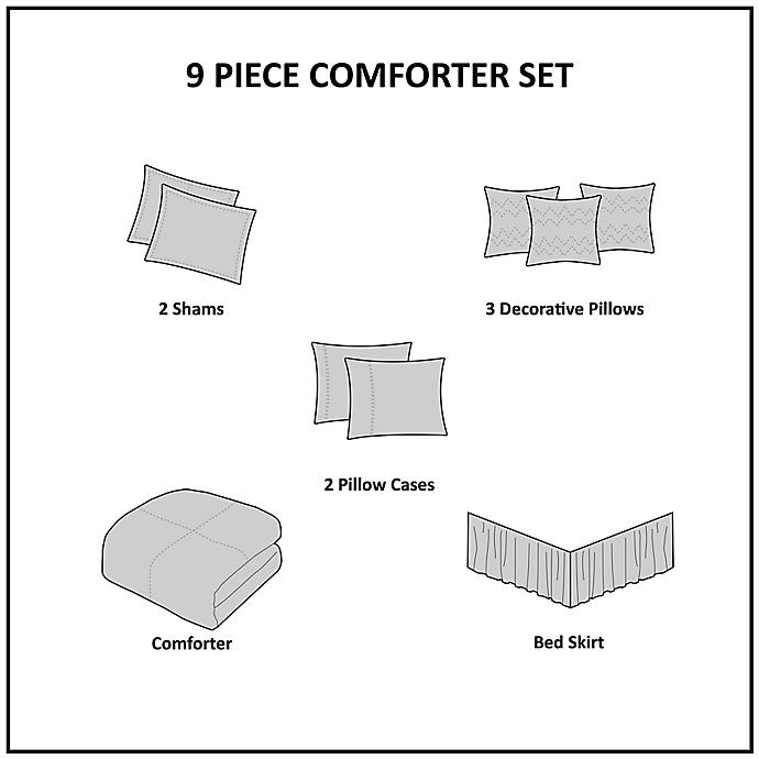 slide 9 of 11, Madison Park Essentials Merritt Reversible King Comforter Set - Navy, 9 ct
