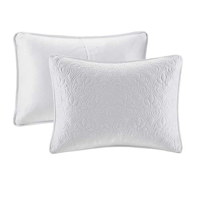 slide 5 of 5, Madison Park Quebec Reversible Queen Bedspread Set - White, 1 ct