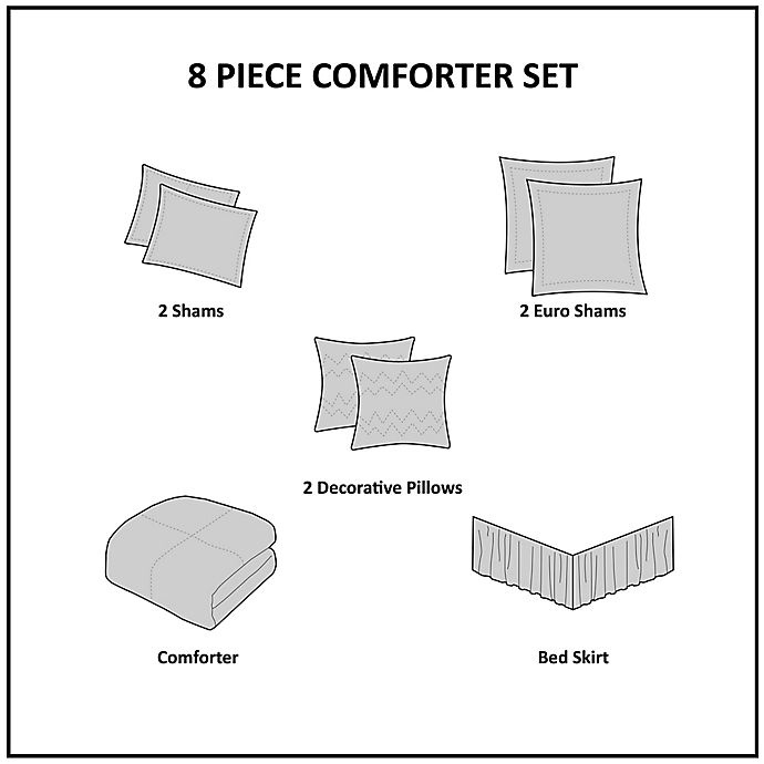 slide 9 of 10, Madison Park Medina Queen Comforter Set - Navy, 8 ct