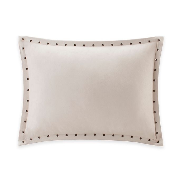 slide 1 of 1, Madison Park Alban Stud Trim Microsuede Oblong Throw Pillow - Ivory, 1 ct