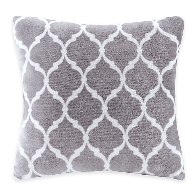 slide 1 of 1, Madison Park Ogee Reversible Square Throw Pillow - Grey, 1 ct