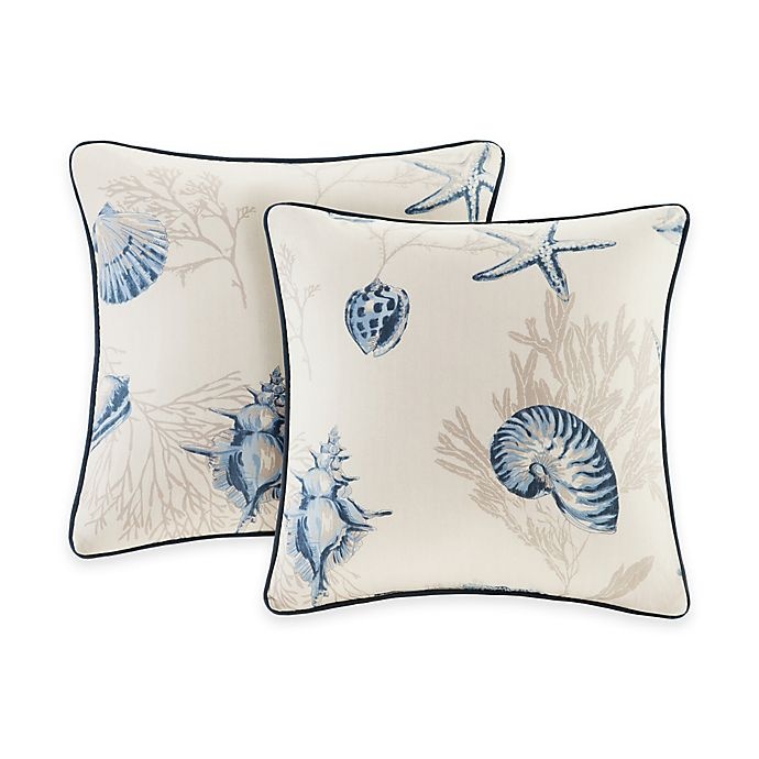 slide 1 of 1, Madison Park Bayside Square Throw Pillow Pair - Blue, 1 ct