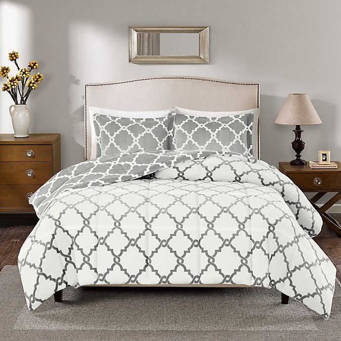 slide 4 of 5, Plush Sleep Philosophy True North Reversible King Comforter Set - Grey, 1 ct