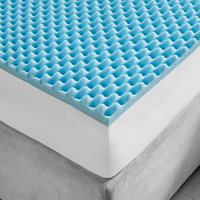 slide 2 of 6, Sleep Philosophy Flexapedic Gel Memory Foam Full Mattress Topper - Blue, 1.5 in