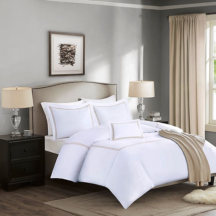 slide 1 of 7, Madison Park Signature 1000-Thread-Count Embroidered King Comforter Set - Tan, 5 ct