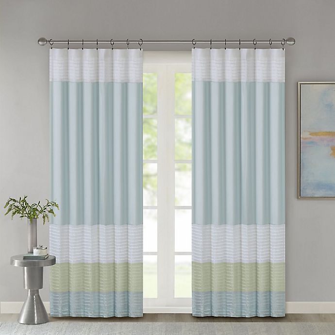 slide 2 of 10, Madison Park Amherst Rod Pocket/Back Tab Window Curtain Panel - Green, 84 in