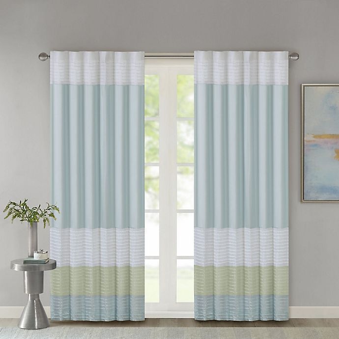 slide 1 of 10, Madison Park Amherst Rod Pocket/Back Tab Window Curtain Panel - Green, 84 in