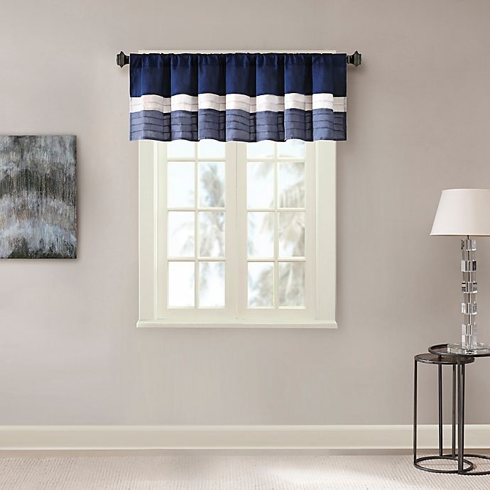 slide 2 of 6, Madison Park Amherst Window Valance - Navy, 1 ct