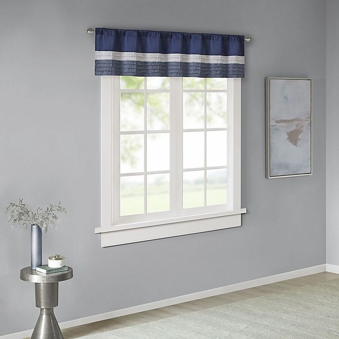 slide 3 of 6, Madison Park Amherst Window Valance - Navy, 1 ct