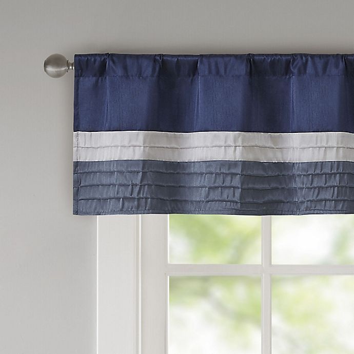 slide 4 of 6, Madison Park Amherst Window Valance - Navy, 1 ct