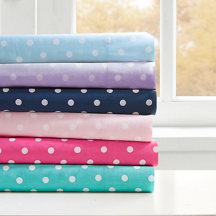 slide 4 of 4, Mi Zone Polka Dot Twin Sheet Set - Aqua, 1 ct