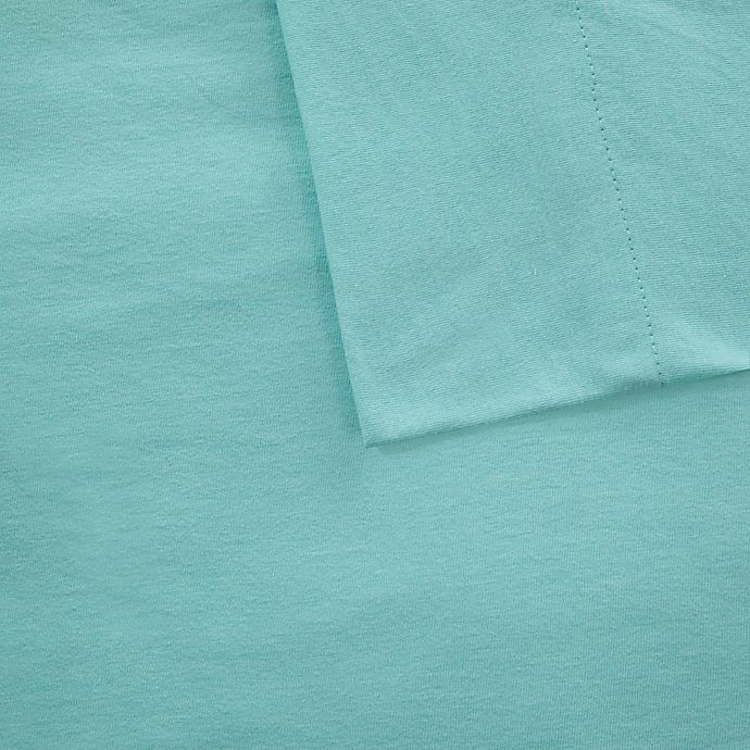 slide 3 of 4, Intelligent Design Jersey Knit Queen Sheet Set - Aqua, 1 ct