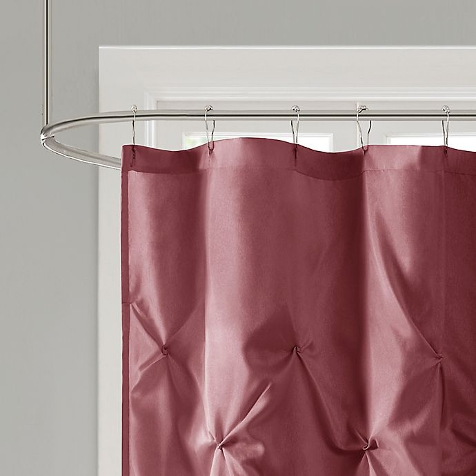 slide 3 of 4, Madison Park Laurel Shower Curtain - Red, 72 in x 72 in