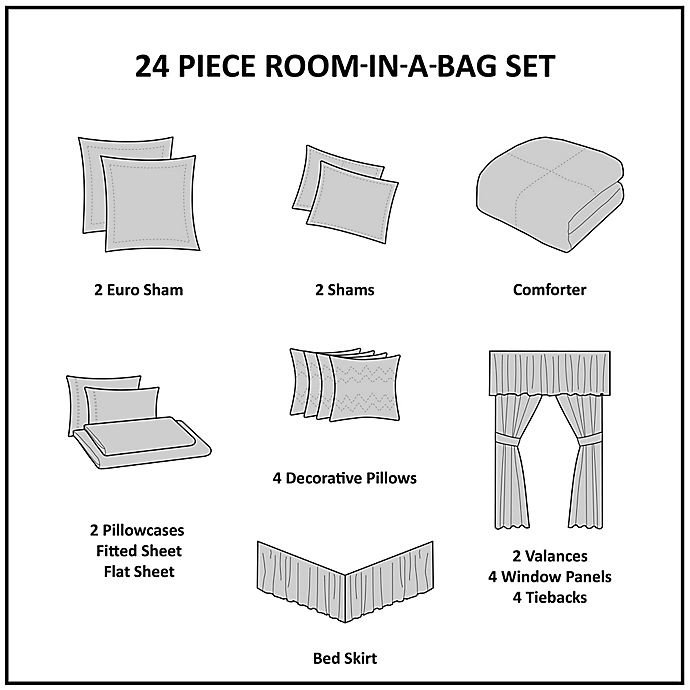 slide 6 of 14, Madison Park Essentials Brystol Queen Complete Comforter Set, 24 ct