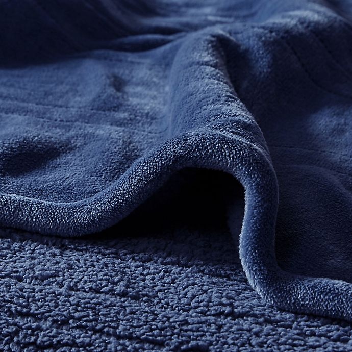 slide 4 of 4, Beautyrest Heated Microlight-to-Berber Queen Blanket - Indigo, 1 ct