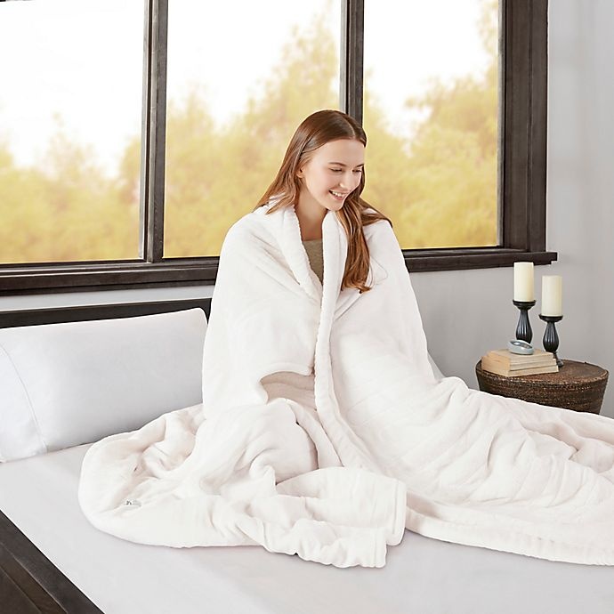 slide 3 of 4, Beautyrest Heated Microlight-to-Berber King Blanket - Ivory, 1 ct