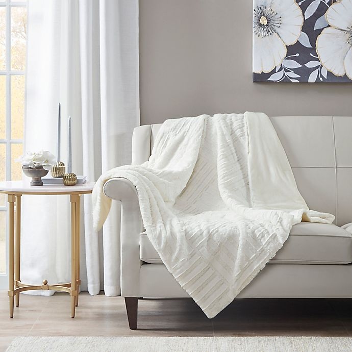 slide 3 of 4, Premier Comfort Madison Park Arctic Plush Down Alternative Throw Blanket - Ivory, 1 ct