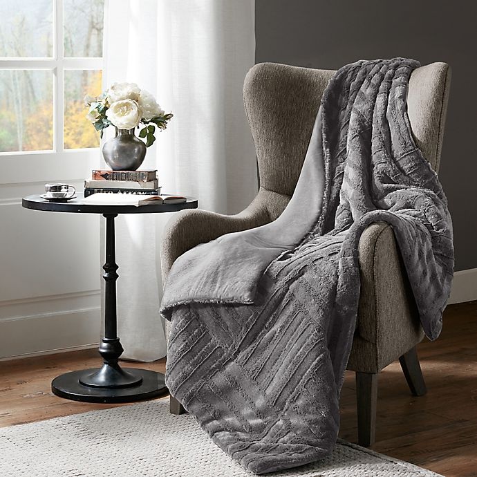 slide 2 of 4, Premier Comfort Madison Park Arctic Plush Down Alternative Throw Blanket - Grey, 1 ct