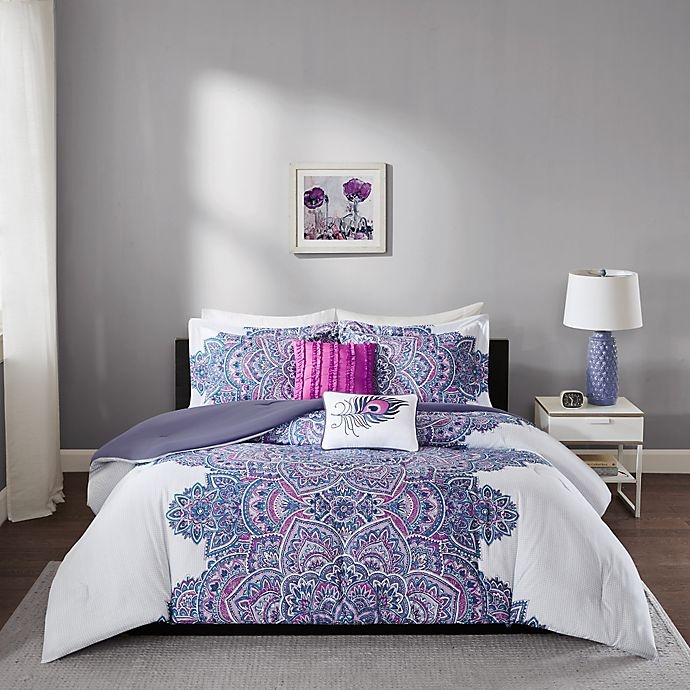 slide 2 of 5, Intelligent Design Mila Twin/Twin XL Comforter Set - Purple, 1 ct