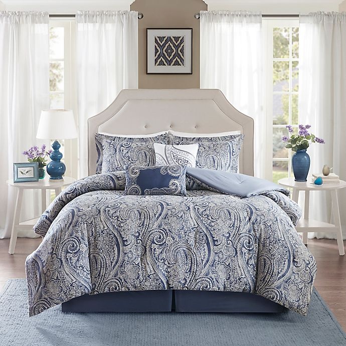 slide 2 of 5, Harbor House Stella California King Comforter Set - Blue, 6 ct