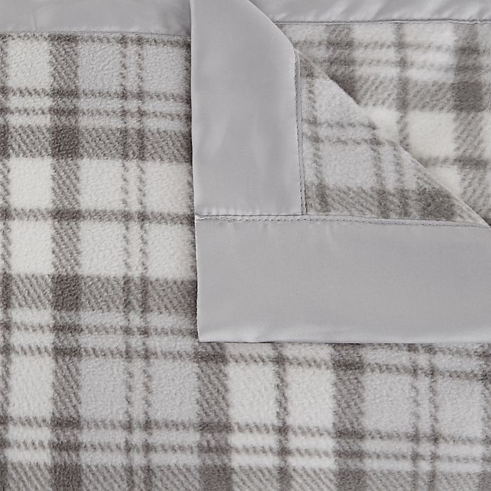 slide 2 of 3, True North by Sleep Philosophy Microfleece King Blanket - Grey Plaid, 1 ct