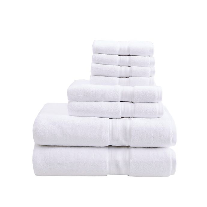slide 1 of 8, Madison Park Signature 800GSM 100% Cotton Towel Set - White, 8 ct