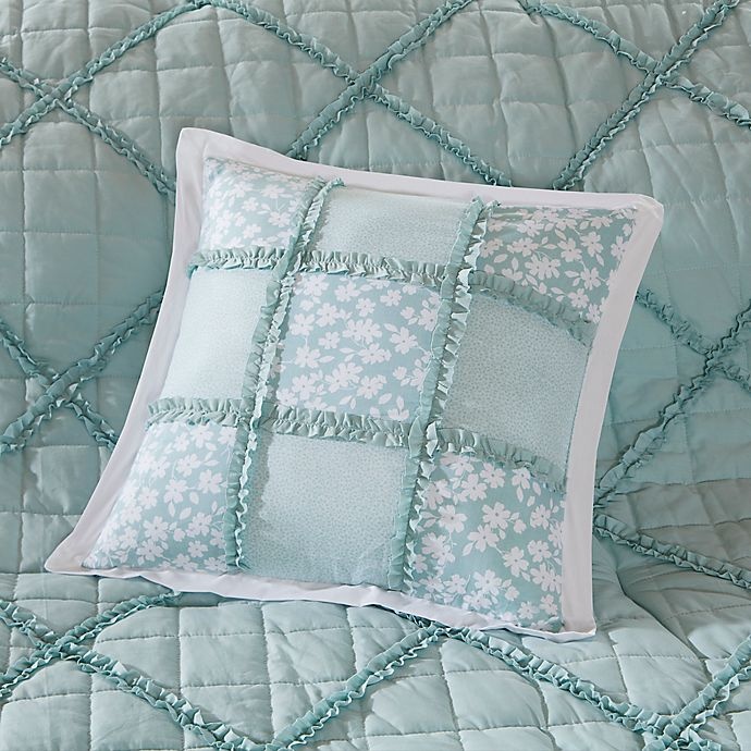 slide 3 of 5, Madison Park Mindy Queen Cotton Percale Comforter Set - Aqua, 9 ct