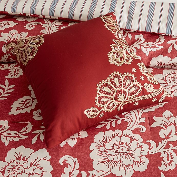 slide 3 of 7, Madison Park Lucy Reversible Queen Comforter Set - Red, 9 ct