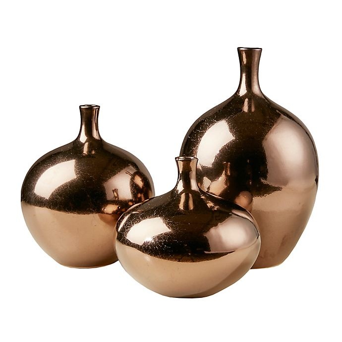 slide 4 of 4, Madison Park Signature Ansen Vase Set - Metallic Bronze, 3 ct
