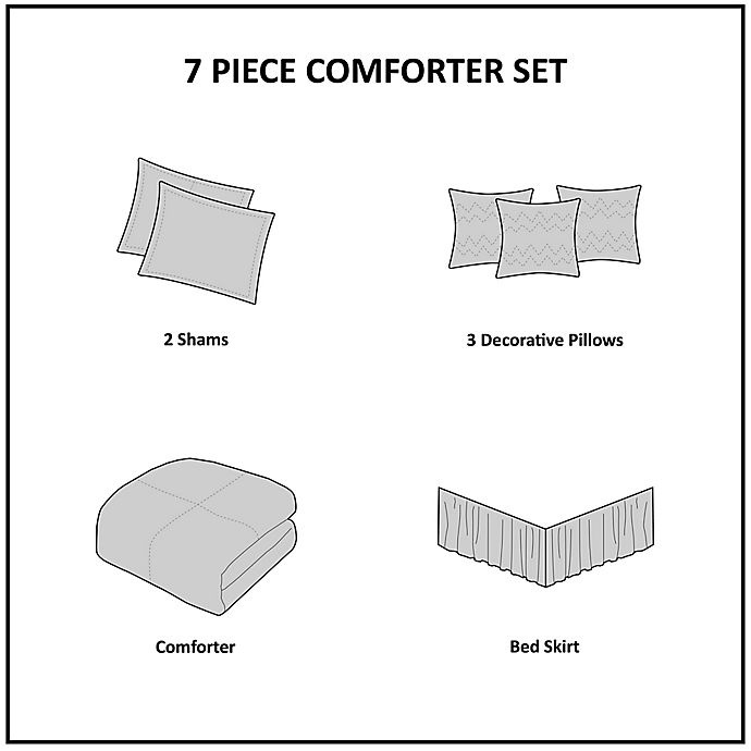 slide 7 of 8, Madison Park Vienna Queen Comforter Set - Indigo, 1 ct