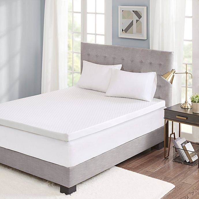 slide 2 of 8, Sleep Philosophy Flexapedic Gel Memory Foam Twin XL Mattress Topper - White, 3 in