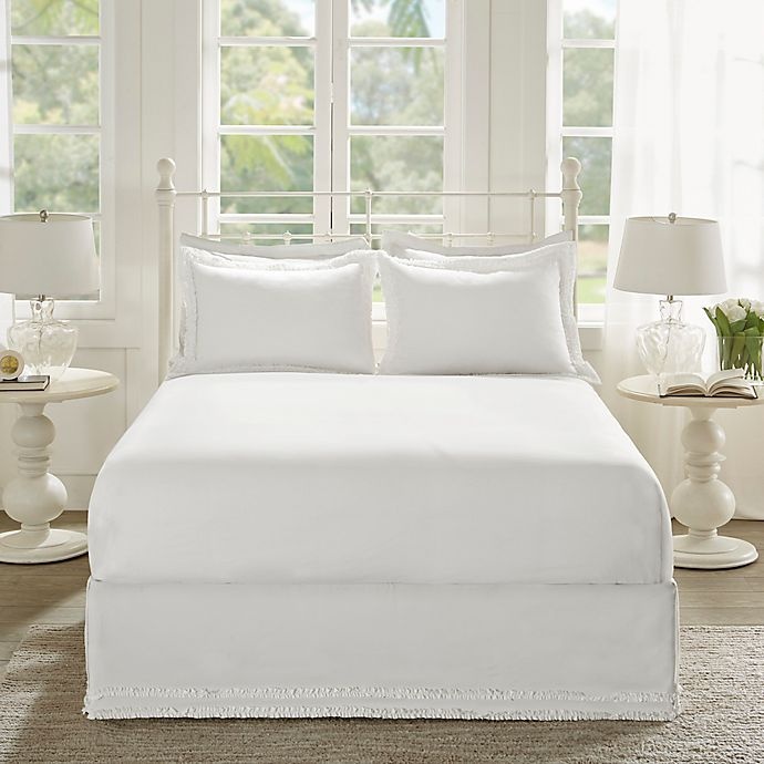 slide 2 of 5, Madison Park Essentials Ruffled King Bed Skirt and Pillow Shams Set - White, 1 ct