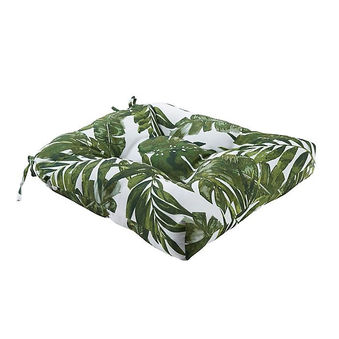 slide 1 of 2, Madison Park Everett Square Outdoor Seat Cushion - Green, 1 ct