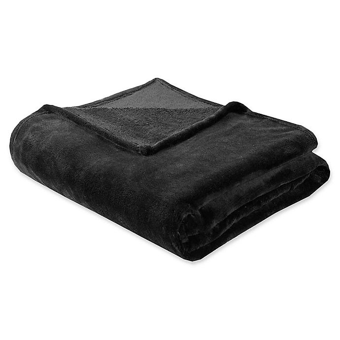 slide 1 of 1, Intelligent Design Microlight Plush Throw Blanket - Black, 1 ct