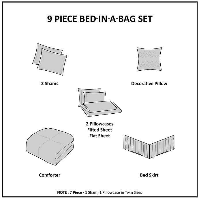 slide 7 of 8, Madison Park Essentials Lafael King Comforter Set - Purple, 9 ct
