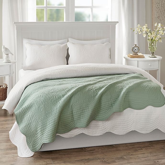 slide 4 of 5, Madison Park Tuscany Quilted Throw Blanket - Seafoam, 1 ct
