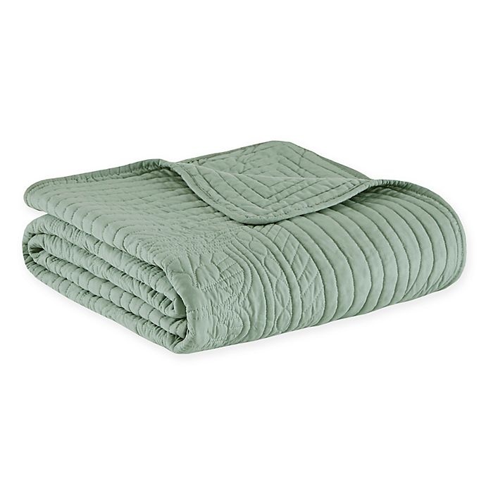 slide 1 of 5, Madison Park Tuscany Quilted Throw Blanket - Seafoam, 1 ct