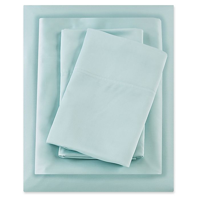 slide 2 of 3, Sleep Philosophy Rayon Made From Bamboo Queen Sheet Set - Aqua, 1 ct