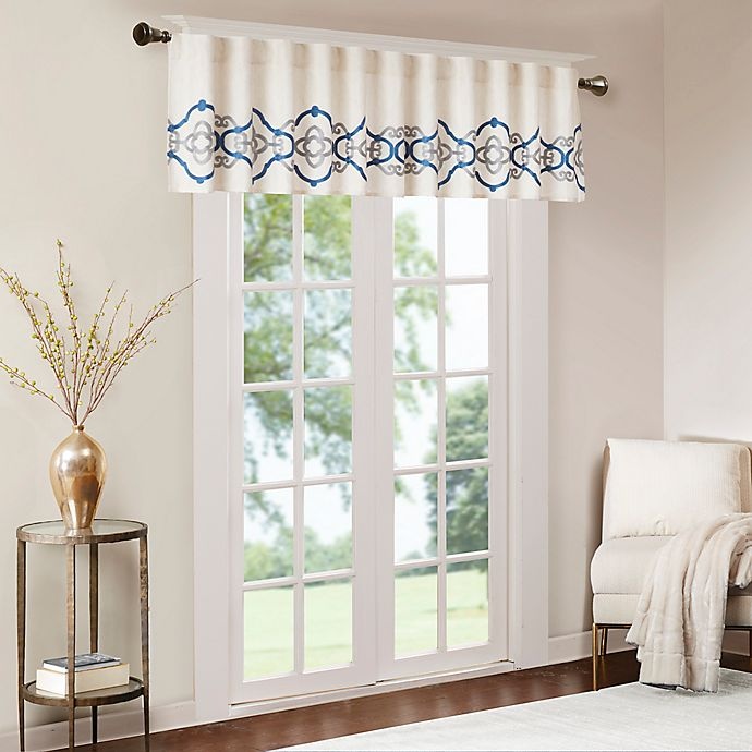 slide 3 of 5, Bombay Akemi Rod Pocket/Back Tabs Room Darkening Window Valance - Blue, 1 ct