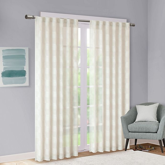 slide 2 of 5, Urban Habitat Kenzie Jacquard Rod Pocket Window Curtain Panel - White, 95 in