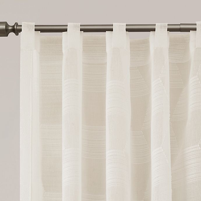 slide 4 of 5, Urban Habitat Kenzie Jacquard Rod Pocket Window Curtain Panel - White, 95 in